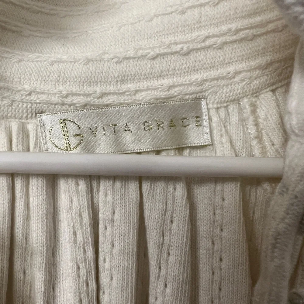 Vita Grace 100% Cotton Blouse Sweater - Picture 4 of 6